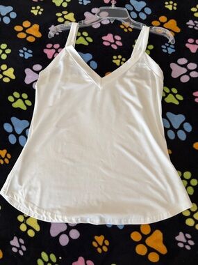 White V-Neck Women's Tank Top